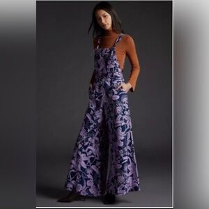 FARM Rio x Anthropologie Purple Toucans Floral Jumpsuit